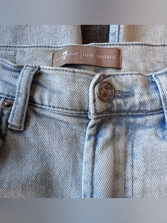 7 For All Mankind Luxe Vintage Ultra High Waist Cropped Jo Jeans Size 27 - Picture 5 of 8
